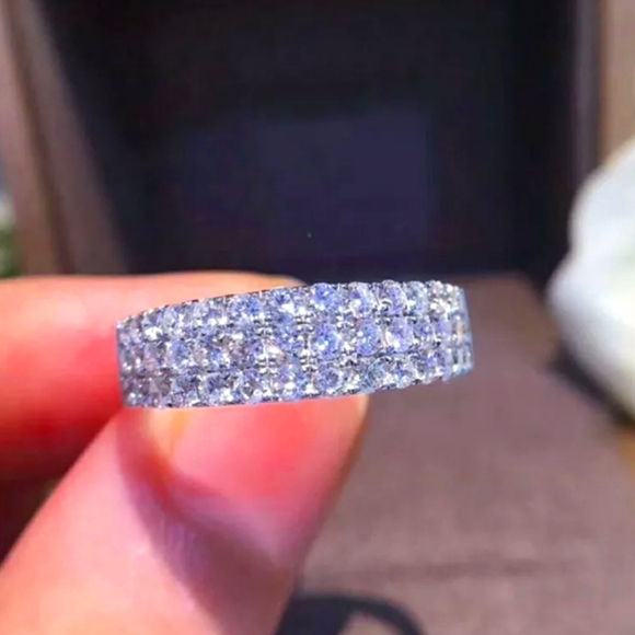 DIAMOND WEDDING/ENGAGEMENT RING 925s SIZE 7,8 AND 9 - Picture 1 of 4